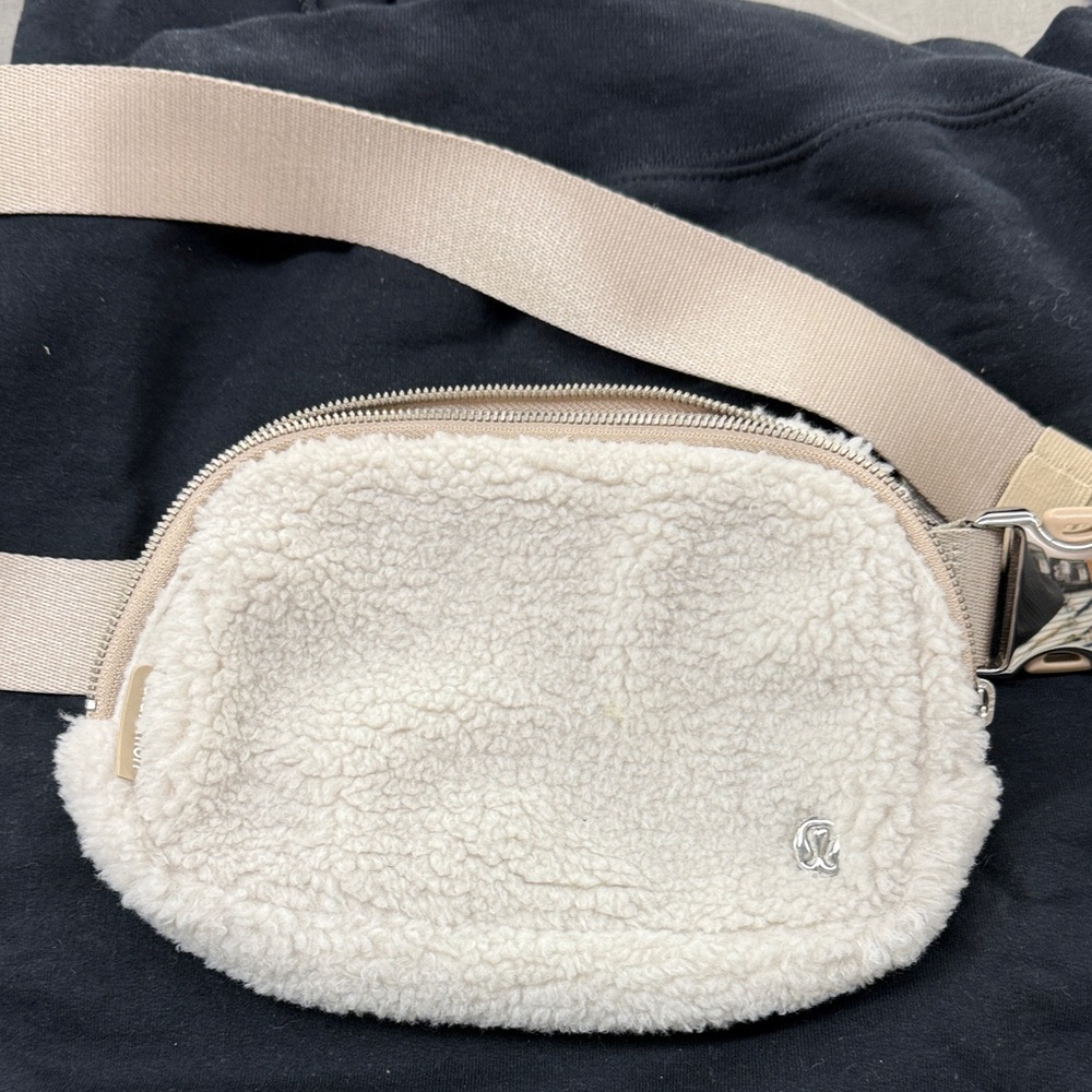 Cozy Cream Sherpa Crossbody Bag